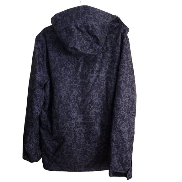 Ride Hawthorne Insulated Snowboard Jacket All Over Logo Print Neon Zip Size M - Picture 2 of 11